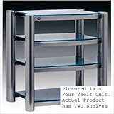 2-Tier Hi Fi Audio Rack Finish: Lacquered Silver, Glass: Graphite