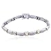 Platinum Plated Sterling Silver Genuine Diamond Accent Two-tone Bracelet, 7.25"