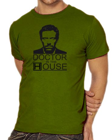 Touchlines Unisex/Herren T-Shirt Dr House, khaki, L, B1520 Preisvergleich