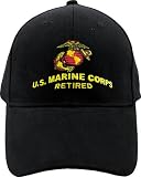 Marines Cap U.s. Marines Retired Cap 100% Cotton Twill Adjustable Military Collectible Hat with Solid Back Sytle