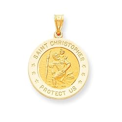 14k Saint Christopher Medal Pendant