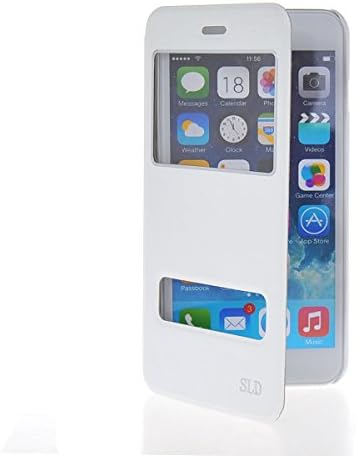 MOONCASE View Window Side Flip Leather Stand Case Cover for Apple iPhone 6 Plus (5.5 inch) White
