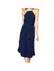 Denim Halter Midi Dress 
