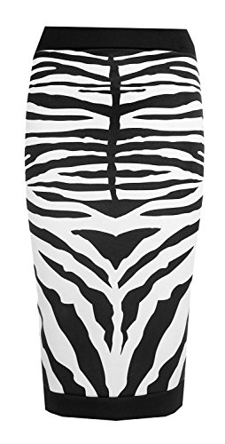 Forever Womens Celebrity Inspired Zebra Print Midi Pencil Skirt