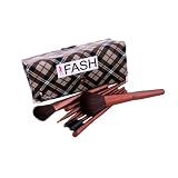 FASH UK 2011 Series Cosmetic Brush Set with Leather Pouch, Nylon, 9-Piece