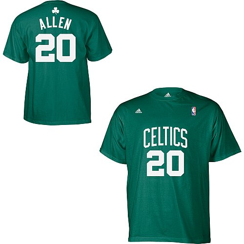 Adidas Boston Celtics Ray Allen Youth (Sizes 8-20) Game Time T-Shirt Extra Large