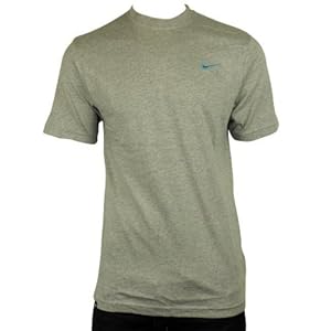New Mens Nike Grey Retro Logo Gym Sports Tee T-Shirt Vintage Top Size L