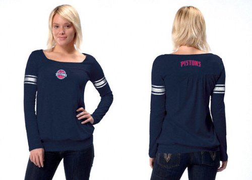 Detroit Pistons Women's Long Sleeve Armband Jersey Top - by Alyssa Milano