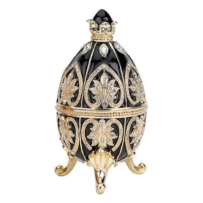 Design Toscano Alexander Palace Faberge-Style Nevsky Enameled Egg in Rich Ebony