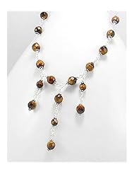 Tiger eye Necklace In 92.5 Sterling Silver