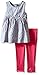 Calvin Klein Girls' Gray Chambray Tunic with Pink Leggings, 6
