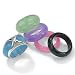 Jewelry : Multi-Colored Jade Ring Set