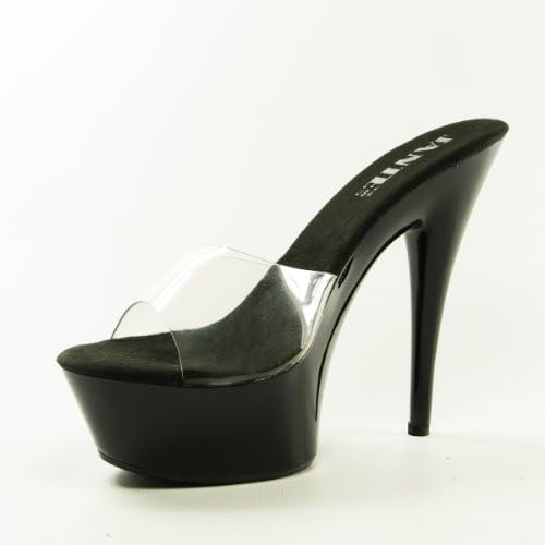 Women's Black Platform High Heel Sandal Shoes - Size 8