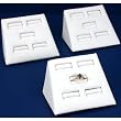 3 White Leather 5 Slot Ring Jewelry Showcase Display Stands