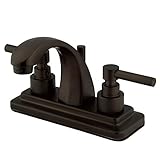 Kingston Brass KS4645EL Two Handle 4 in. Centerset Lavatory Faucet with Brass Pop-up