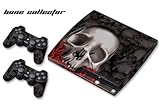 Designer Skin for Sony PlayStation PS3 SLIM System & Remote Controllers -Bone Collector- Black