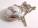 Solid Pewter fronted mechanical skeleton pocket watch - Dad design