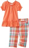Carters Toddler Girls Plaid Capri Set with Flowers and Bow