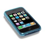 BPM Blue Silicone Case Cover Skin & Screen Protector for Apple iPhone 3G/3GS