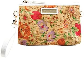 Pixie Mood "Nicole" White Floral Cork & Vegan Leather Wristlet