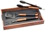 Grilla Gear 4-Piece Hardwood BBQ Tray & Tools Set