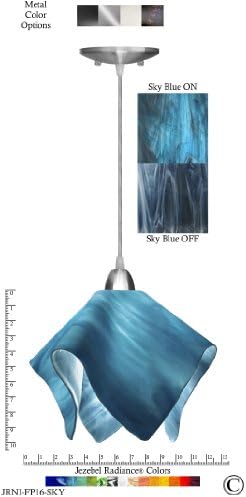Radiance Lily 1 Light Pendant Size: Large, Metal Hardware Finish: Nickel, Shade Color: Flame - Sky Blue