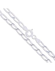 Sterling Silver Diamond-Cut Long Curb Chain 3mm Solid 925 Italy New Necklace 24"