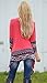 Relipop Women Winter Long Sleeve Irregular Printing Stitching Cardigan Jacket (X-Large, Red)