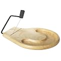 Beechwood Round Contoured Cheese Tray with Slicer