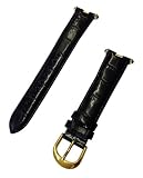 Steinhausen 18mm Ladies Blk Leather Croc Pattern Strap