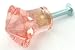 Blush Rose Glass Cabinet Knobs, 4pc Cupboard Drawer Pulls & Handles ~ Lot of 4 ~ T6 Vintage Diamond Shape Blush Rose Jewel Glass Knobs for Cabinets, Dresser, Kitchen Cabinets and Cupboards