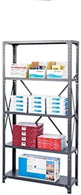 SAFCO PRODUCTS 6267 Commercial Steel Shelving Unit, Five-Shelf, 36w x 24d x 75h, Dark Gray