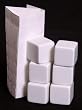 Bag of 6 25mm Opaque White Blank d6 Dice with Stickers