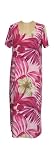 Round Neck Long Dress - Bold Watercolor Caftan Kaftan Style Hawaiian Aloha Evening Pullover Dress - Regular & Plus Size