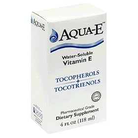 Aqua-E Water-Soluble Vitamin E, Tocopherols + Tocotrienols, 4 oz (118 ml)