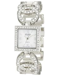 Golden Classic Womens 2281-Silv "Simply Inspired" Classic Rhinestone Interlocking Circles Watch