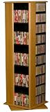 CD / DVD / VHS Contoured Large 1160 Spinner Storage Rack for Media in Oak Finish