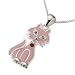 Zeeme For Kids - 500243728-38Z - Collier Enfant - Argent 925/1000 - Pendentif Chat Rose - 36/38 cm