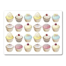 Cupcake Design Glass Chopping Board / Work Surface Protector