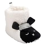 Happy Cherry ベビーシューズ 新生児 ベビー靴 ブーツ 赤ちゃん ルームシューズ 柔らか 保温性良い 出産祝い プレゼント ホワイト 13cm