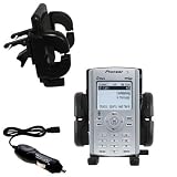 Gomadic for the Pioneer Airwave XM2Go - Pioneer Airwave XM2Go Auto Vent Holder with Car Charger - Uses Gomadic TipExchange