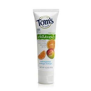 Tom's of Maine Anticavity Children's Toothpaste, Outrageous Orange-Mango, 4.2-Ounce (Pack of 3)