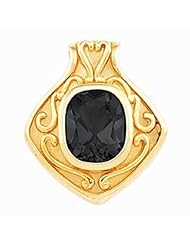 18K Yellow Gold Antique Cushion Cut Onyx Pendant -- LIFETIME WARRANTY
