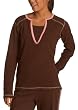 NYL New York Laundry Women's Missy Long Sleeve Notch Neck Tee