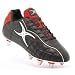 GILBERT Sidestep Black/Red 6 Stud Hard Toe Junior Rugby Boots (873338-1/2-X), UK4