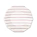 Daydream Society Frenchie Striped Large Paper Party Plates, Pack of 8, Candy Apple Red