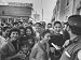 Happy Cubans Cheering for Fidel Castro after the Downfall of the Government Premium P...