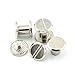 60 Sets Silvery Chicago Screws 1/4 Inches Screw Posts Metal Accessories Nail Rivet Chicago Button For DIY Leather Decoration Document Book Album Bookbinding Round Flat Head Stud Screw