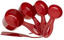 Cuisinart 4 Piece Measuring Cup Set with Leveler, Red