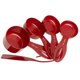 Cuisinart 4 Piece Measuring Cup Set with Leveler,  Red
